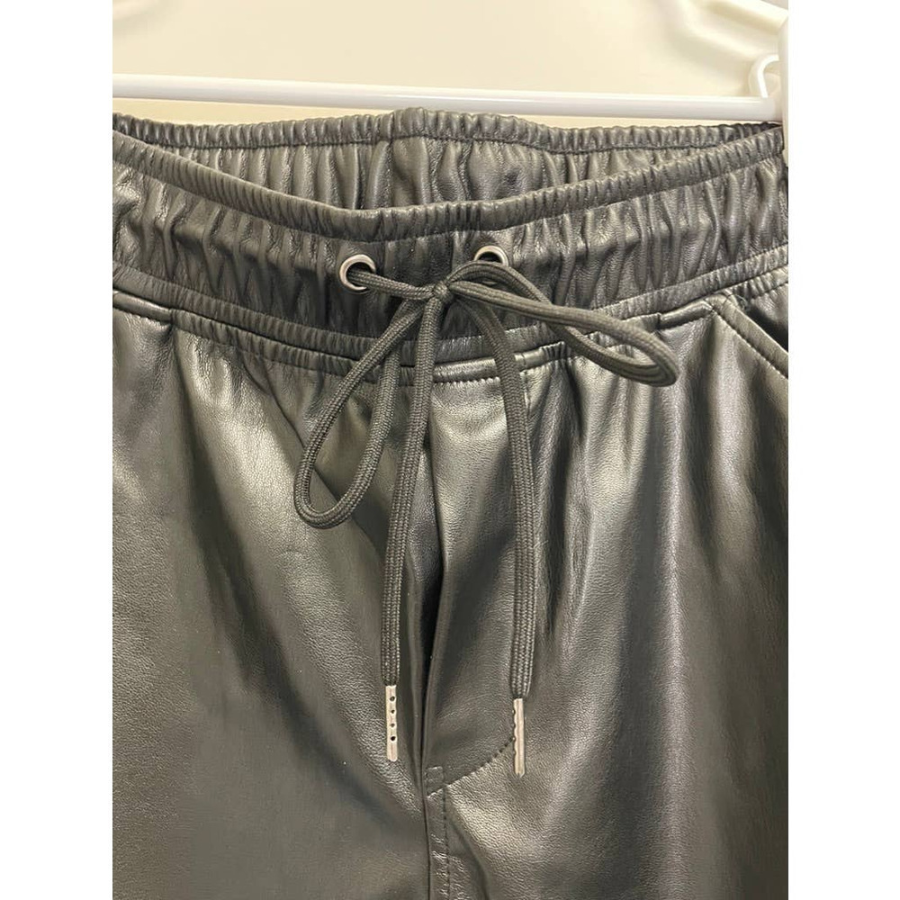 BB Dakota Faux Leather Vegan Black Joggers - Medium - Picture 3 of 5